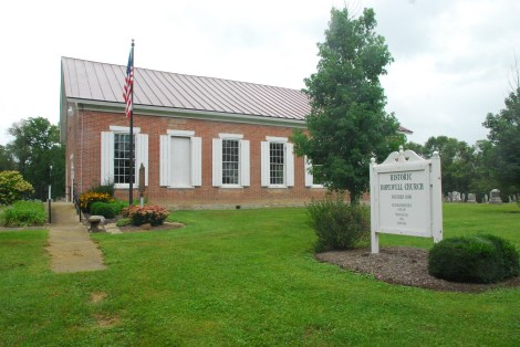 Historic Hopewell Church, founded in 1808 in Preble County, Ohio.